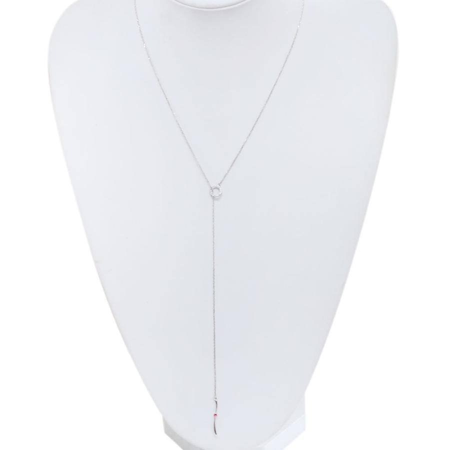 18金 18k ネックレス ロング Y字 ラリエットネックレス ゴールド ピンクトルマリンの画像