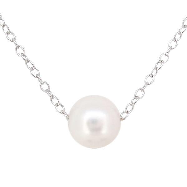 ネックレス レディース パール 一粒 プラチナ 真珠 ペンダント 淡水パール