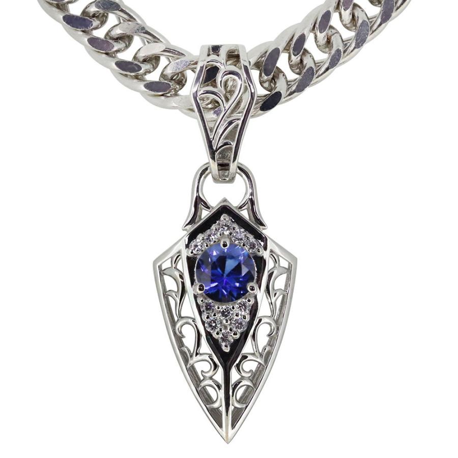 メンズネックレス 喜平 プラチナ メンズ 誕生石 9月 サファイア