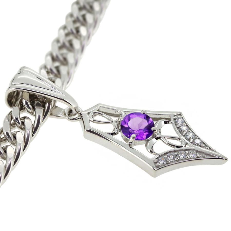 ネックレス 18k トップ メンズ 喜平 18金 キヘイ ペンダントトップ 2月誕生石の画像