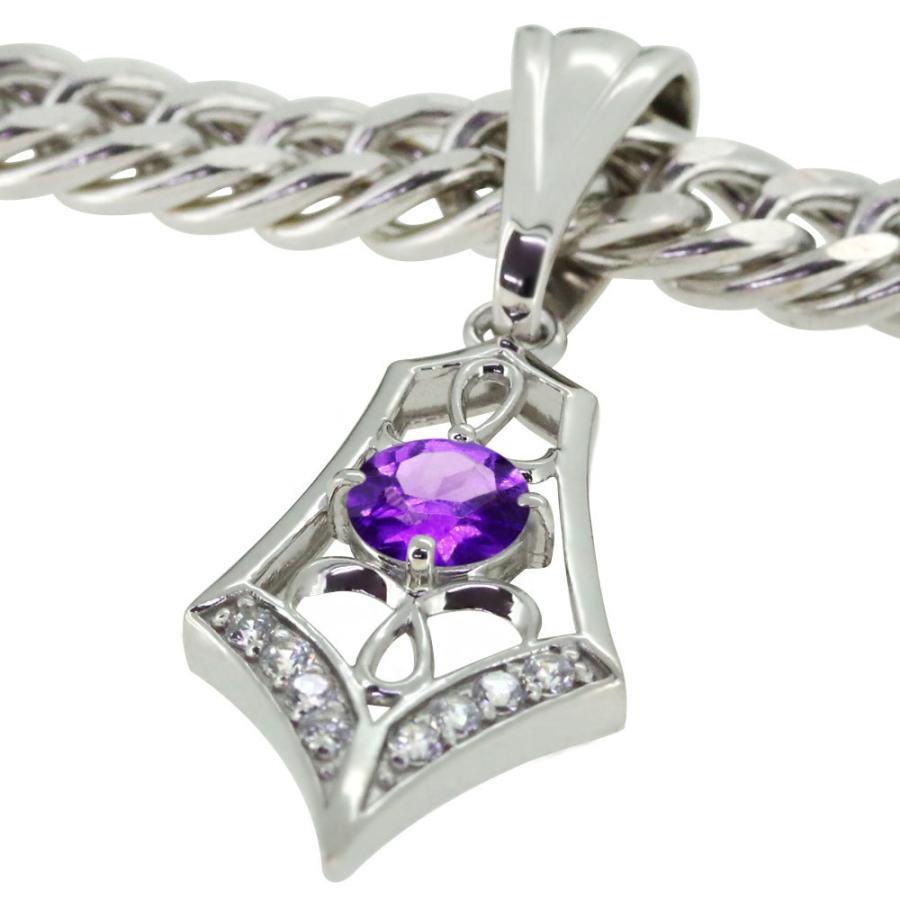 ネックレス 18k トップ メンズ 喜平 18金 キヘイ ペンダントトップ 2月誕生石の画像