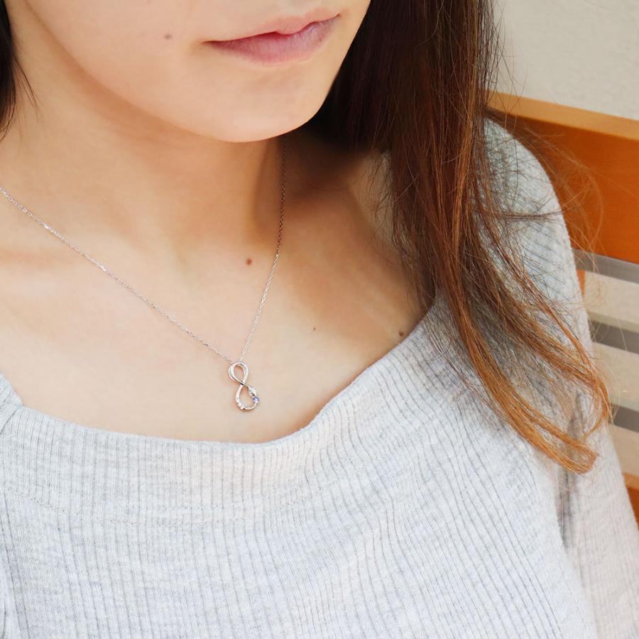 ネックレス レディース 蛇 ヘビ 10金 タンザナイト 誕生石 12月 ペンダント 無限