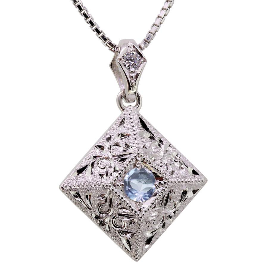 ネックレス レディース k18 18金 18k ペンダント アクアマリンサンタマリア アクセサリー 彫り 洋彫り 洋唐草 ゴールド_5