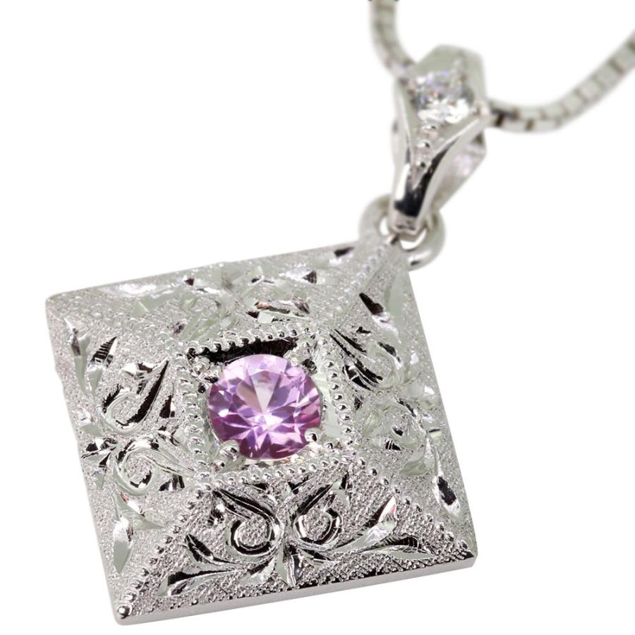 ネックレス レディース k18 18金 18k ペンダント ピンクサファイア アクセサリー 彫り 洋彫り 洋唐草 ゴールド_4