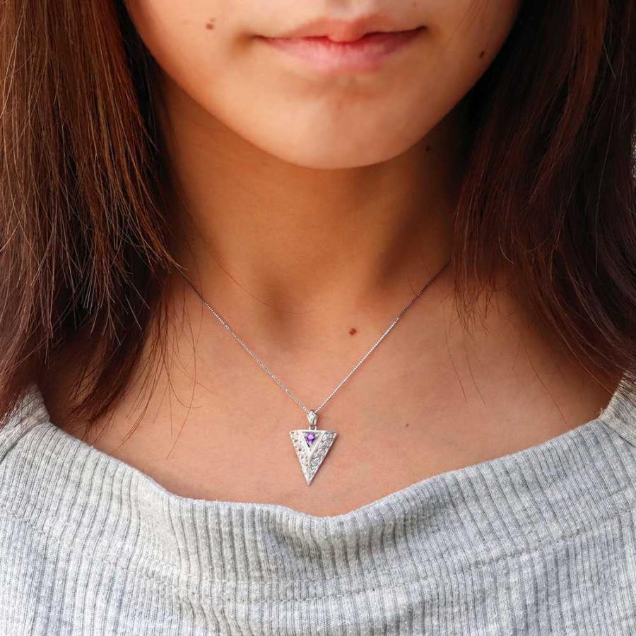 ネックレス アメジスト レディース 2月誕生石 ペンダント k10 彫り 洋彫り おしゃれ_1