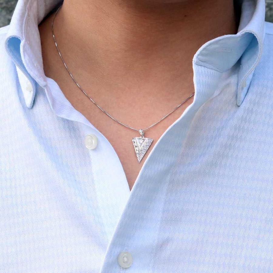 ネックレス メンズ 10金 彫り 洋彫り 洋唐草 ダイヤモンド 4月誕生石 メンズペンダント 10k 男性の画像