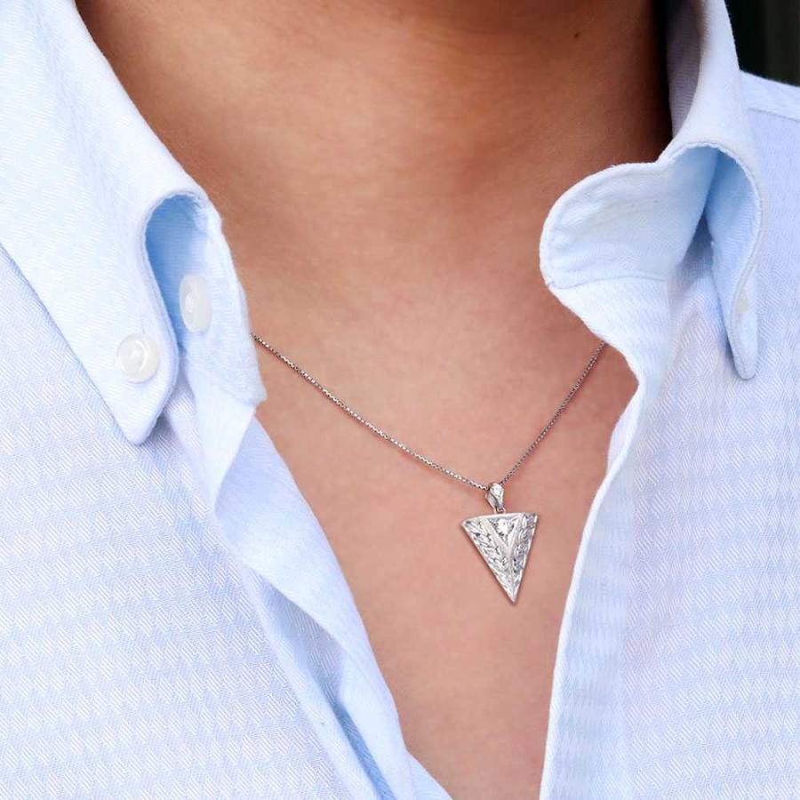 ネックレス メンズ 10金 彫り 洋彫り 洋唐草 ダイヤモンド 4月誕生石 メンズペンダント 10k 男性の画像