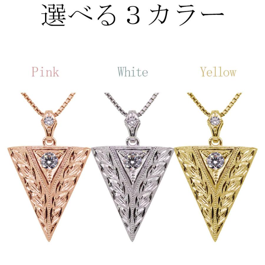 ネックレス メンズ 10金 彫り 洋彫り 洋唐草 ダイヤモンド 4月誕生石 メンズペンダント 10k 男性の画像