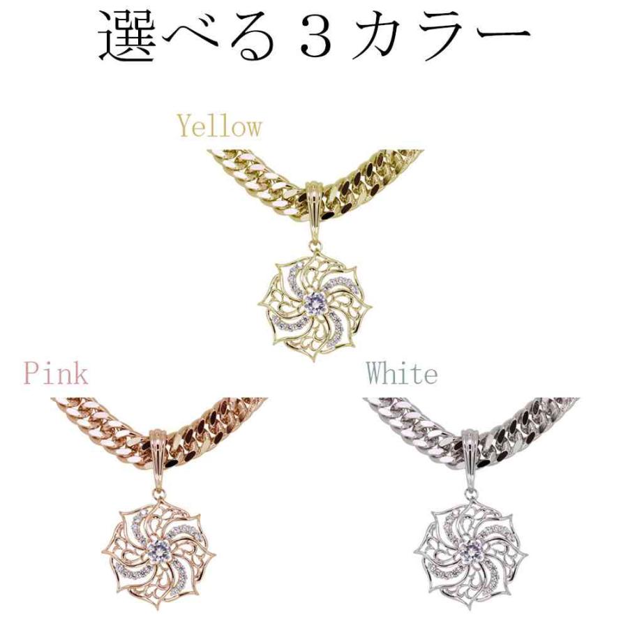 ネックレス メンズ シルバー 1月誕生石 ガーネット 喜平 ペンダント 唐草 喜平チェーン SV925の画像