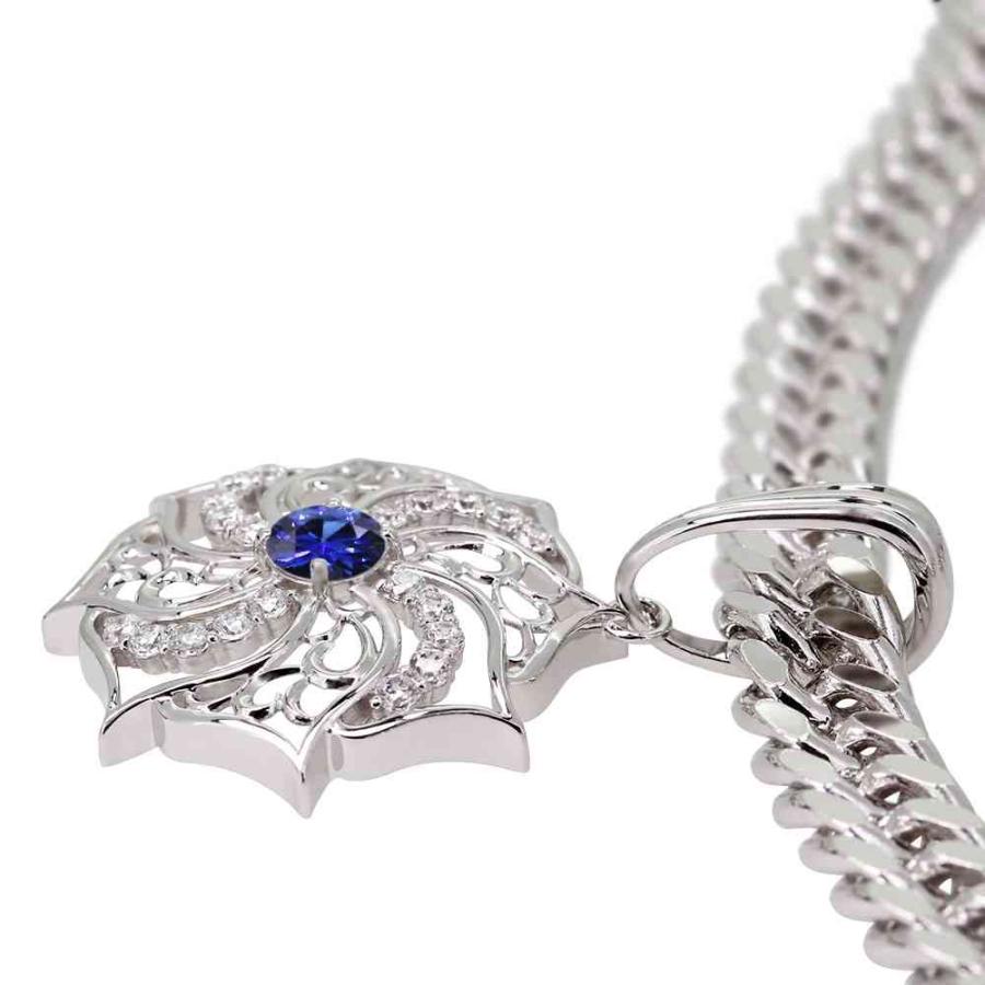 サファイア　プラチナネックレス プラチナ ペンダントトップ サファイア メンズ 喜平 100g用