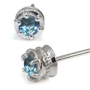 ブルートパーズ ピアス 一粒 ブルートパーズピアス K10