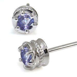 プラチナ ピアス 一粒 タンザナイトピアス クリスマス ポイント消化_1