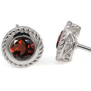 ガーネット メンズピアス 一粒 プラチナ 唐草 メンズピアス クリスマス ポイント消化