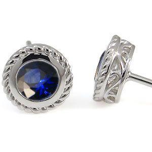 A7人気シール帳 サファイア ピアス 一粒 サファイアピアス K10 【1895619042】(68187円)