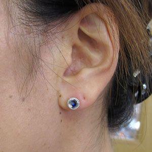 A7人気シール帳 サファイア ピアス 一粒 サファイアピアス K10 【1895619042】(68187円)