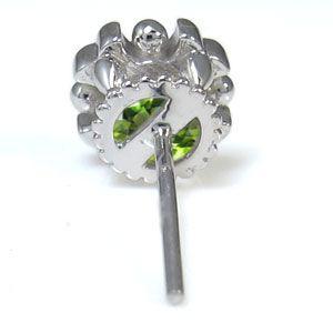 プラチナ メンズ ピアス クロス ペリドットピアス クリスマス
