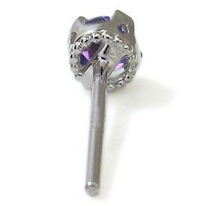 ピアス アメジスト 一粒 シンプル ピアス 10金_5