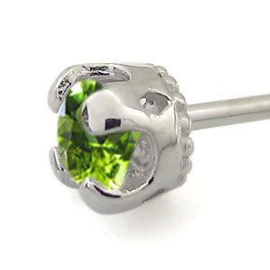 ピアス ペリドット 一粒 シンプル ピアス 10金_3