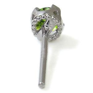 ピアス ペリドット 一粒 シンプル ピアス 10金_4