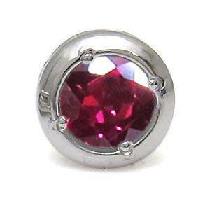 ルビー メンズピアス  K18 ルビーメンズピアス ハートの画像
