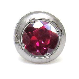プラチナ ハート ピアス 一粒 ルビー ピアス クリスマス ポイント消化の画像