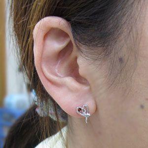 ガーネット 蛇 ハート ピアス スネーク 10金 ピアス ピアス スネーク ，