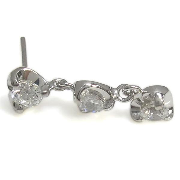 ハートピアス ダイヤモンド 揺れる トリロジーピアス 10金の画像