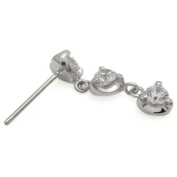 ハートピアス ダイヤモンド 揺れる トリロジーピアス 10金の画像