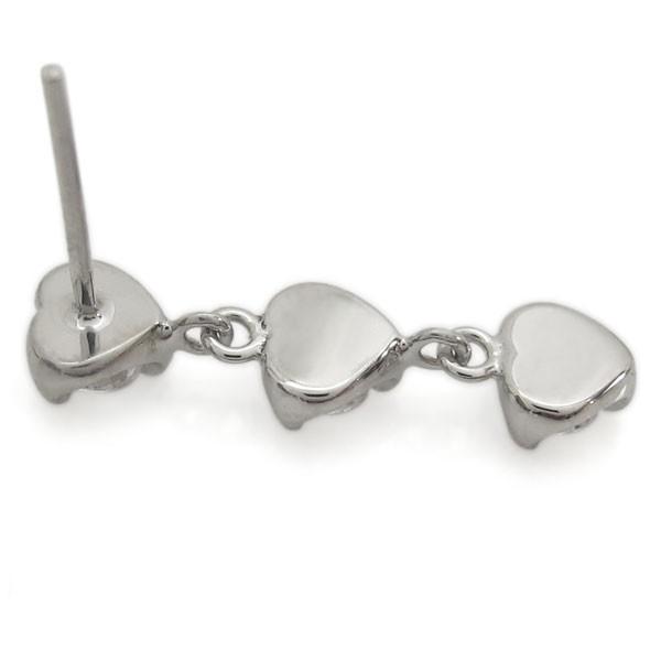 ハートピアス ダイヤモンド 揺れる トリロジーピアス 10金の画像