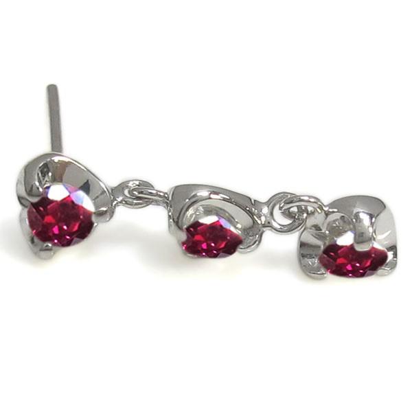 ルビーピアス ハートピアス トリロジー ピアス 18金の画像