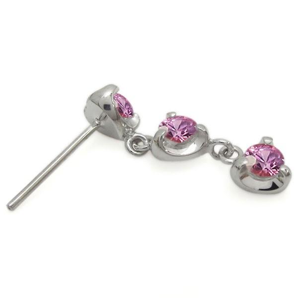 ピンクサファイアピアス ハートピアス トリロジー ピアス 18金の画像
