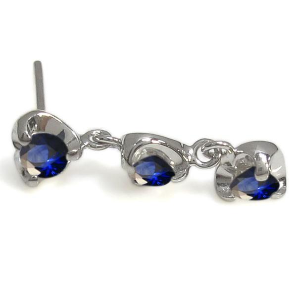 サファイアピアス ハートピアス トリロジー ピアス 18金の画像