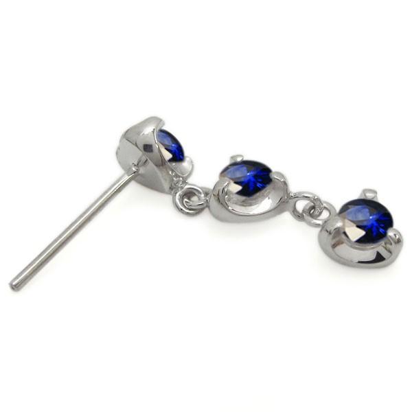 サファイアピアス ハートピアス トリロジー ピアス 18金の画像