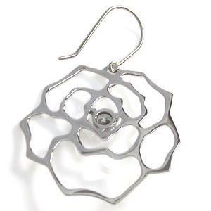 ダイヤモンド ピアス 薔薇 一粒 10金 ピアスの画像