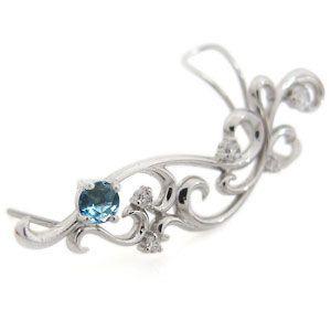 イヤーカフ ピアス・イヤークリップ・K18・ブルートパーズピアス_2