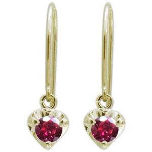 フックピアス ルビー 一粒 ピアス K18 ピアス_1