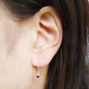 フックピアス ルビー 一粒 ピアス K18 ピアス_2
