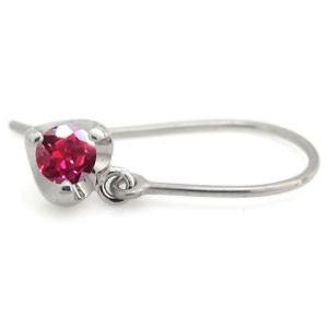 フックピアス ルビー 一粒 ピアス K18 ピアス_4