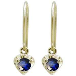 フックピアス サファイア 一粒 ピアス K18 ピアス_1