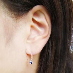 フックピアス サファイア 一粒 ピアス K18 ピアス_2