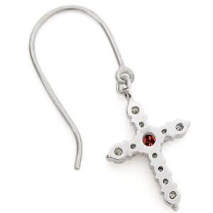 クロス ピアス フック ピアス 10金 ガーネット ピアス_4