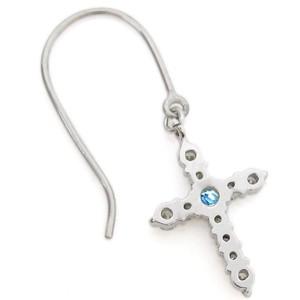 クロス ピアス フック ピアス 10金 ブルートパーズ ピアス_4