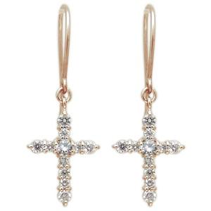 クロス ピアス フック 10金 ダイヤモンド : PLEJOUR (プレジュール 