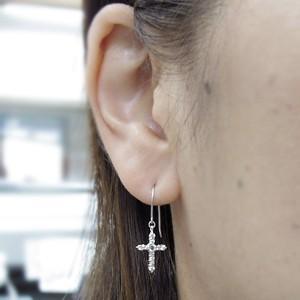 クロス ピアス フック ピアス 10金 ロイヤルブルームーンストーン ピアス_2