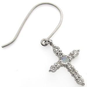 クロス ピアス フック ピアス 10金 ロイヤルブルームーンストーン ピアス_3