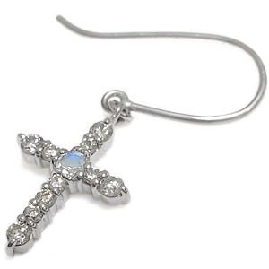 クロス ピアス フック ピアス 10金 ロイヤルブルームーンストーン ピアス_5