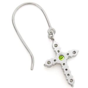 クロス ピアス フック ピアス 10金 ペリドット ピアス_4