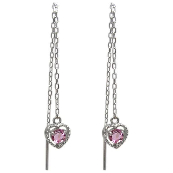 絶対的存在へ 手放せない極上 プラチナ ピンクトルマリンピアス 揺れる ロングピアス ハートピアス クリスマス ポイント消化 爆売り Clinicagastroservice Com Br