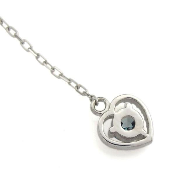 プラチナ アレキサンドライトピアス 揺れる ロングピアス ハートピアス