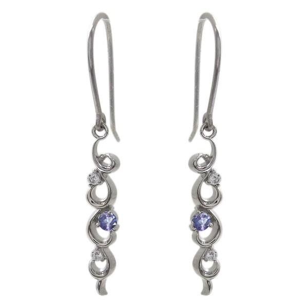 タンザナイト ピアス プラチナ アラベスク 唐草　フックピアス クリスマス ポイント消化